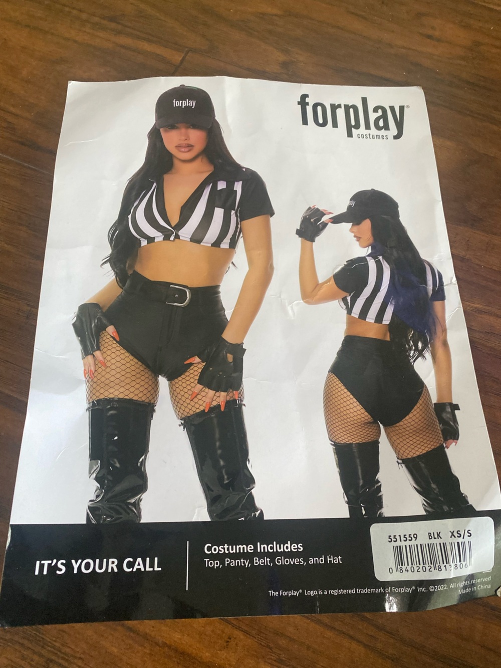 Forplay Black & White Referee Halloween Costume with Belt